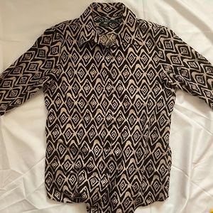 Ralph Lauren Long Sleeve Tribal Print Button Up Shirt
